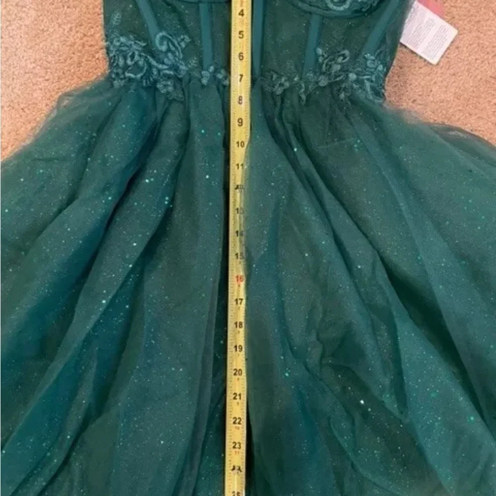 Stacees A-line Sweetheart Tulle Dress Dk Green Sz 6 (see measurement) Homecoming - Picture 11 of 15